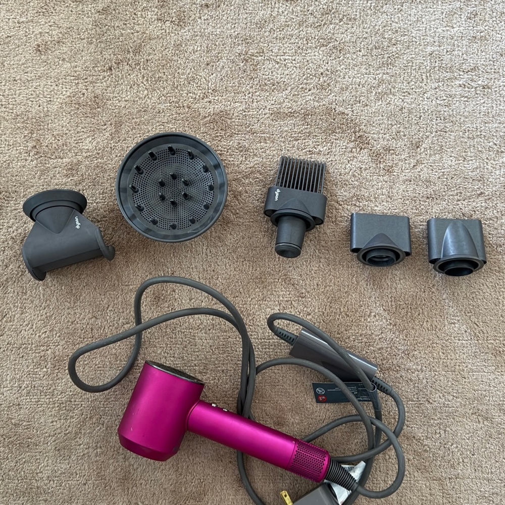 Dyson Supersonic Hair Dryer in Fuchsia with Attachments - Picture 6 of 6